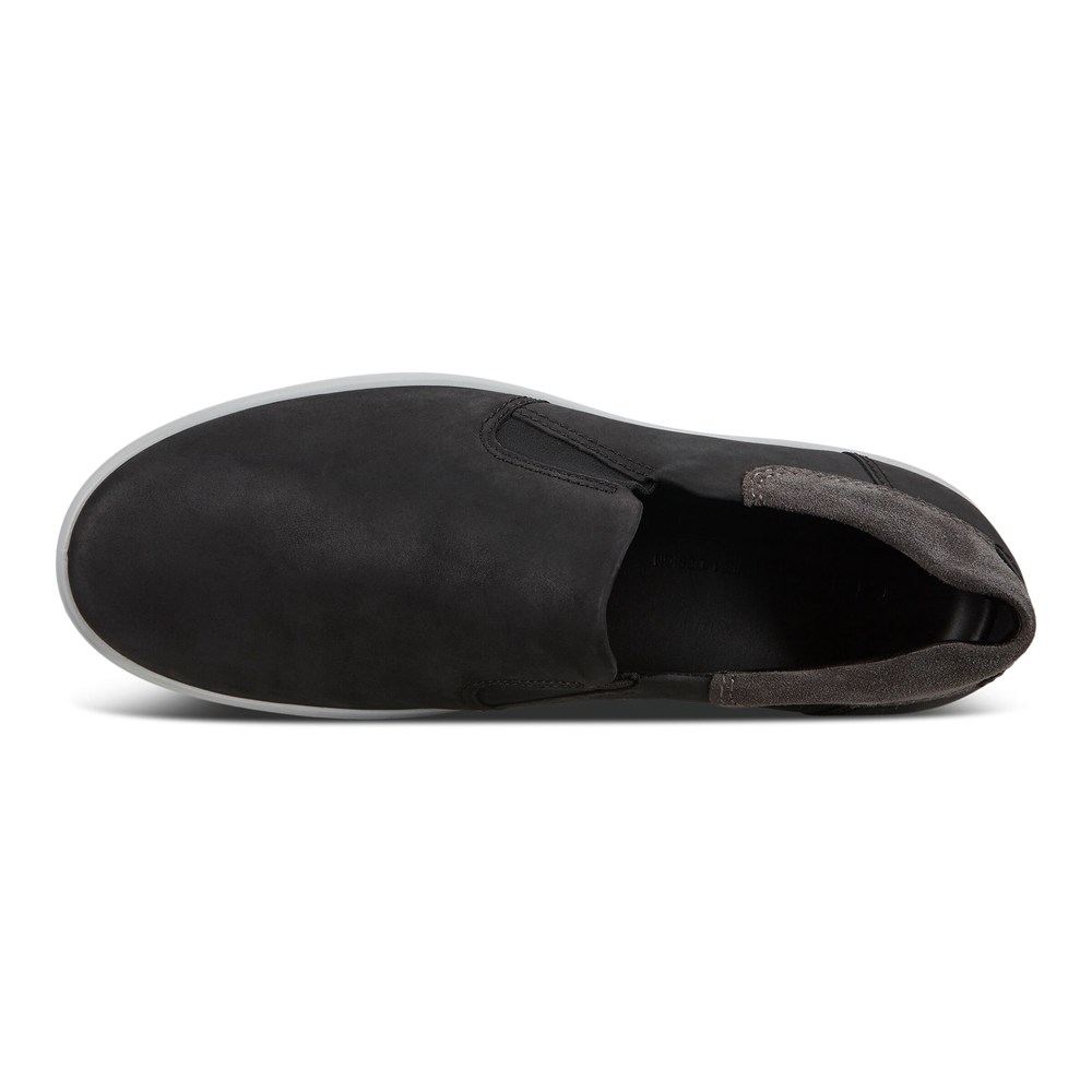 ECCO Mens Slip On Black - Soft 7 Sneakerss - FDN-872354